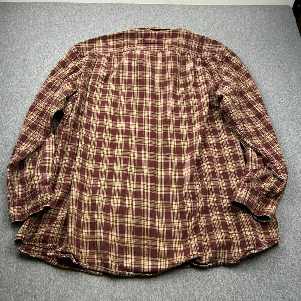 Duluth Trading Free Swingin Relaxed Fit‎ Flannel Shirt Mens 3XLT Long Sleeve Red